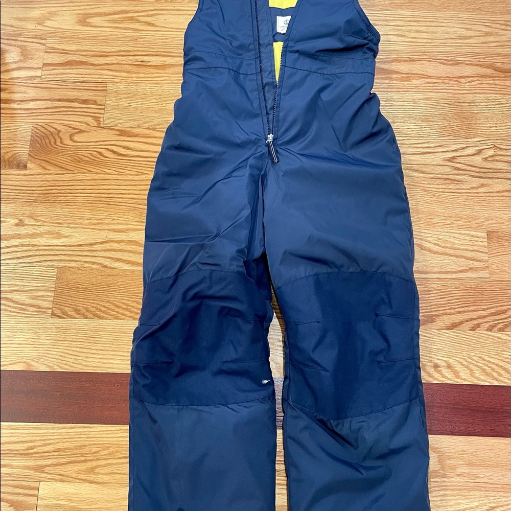 Lands' End Snow Bibs Pants with Iron Knee Blue US Size 8 Kids Winter